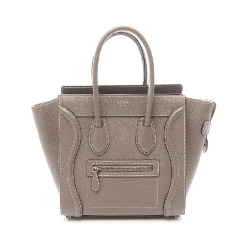 Celine Leather Greige Shopper Luggage Tote Bag - Picture 2 of 8